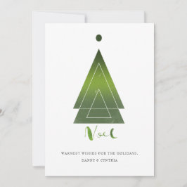 幾何ミニマルクリスマスツリーホリデーカード シーズンカード