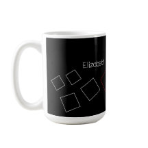 幾何ミニマルシックモノグラムのレッド白黒