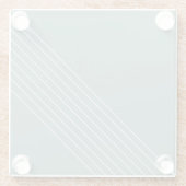 幾何ミニマルシック上セージグリーン ガラスコースター (裏面)