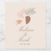 幾何ミニマル土形植物単図 ワインラベル (シングルラベル)