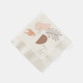 幾何ミニマル土形植物単図 縁ありカクテルナプキン (角)