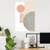 幾何ミニマル平衡抽象芸術 ポスター (ホームオフィス)