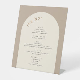 幾何ミニマル砂ベージュア結婚ーチバー 台座サイン