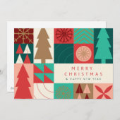 幾何メリークリスマス – モダン休日 シーズンカード (正面/裏面)