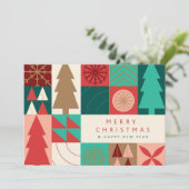 幾何メリークリスマス – モダン休日 シーズンカード (スタンド正面)