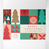 幾何メリークリスマス – モダン休日 三つ折りクリスマスカード (内部中)