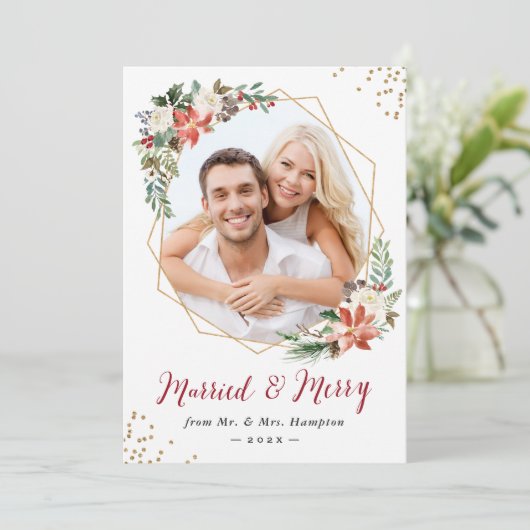 幾何メリー結婚したモダンの新着写真 シーズンカード (スタンド正面)