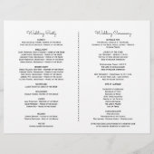 幾何メルロネイビーブルーフローラ結婚式 プログラム (裏面)