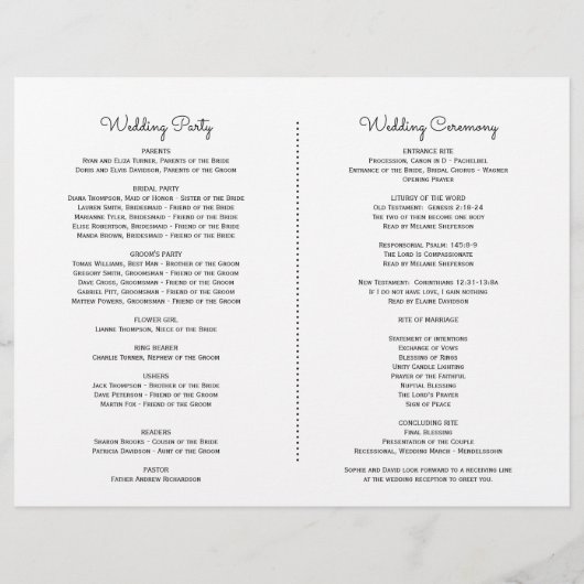 幾何メルロネイビーブルーフローラ結婚式 プログラム (裏面)