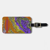 幾何モザイク抽象芸術自然の色カスタム ラゲッジタグ (正面横)
