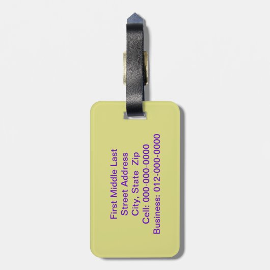 幾何モザイク抽象芸術自然の色カスタム ラゲッジタグ (裏面縦)