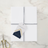 幾何モダンおめでとうフェイク箔 ギフトタグ (より糸付き)