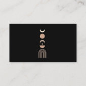 幾何モダンはっきりした月相スタイリッシュ エレガント 名刺 (裏面)