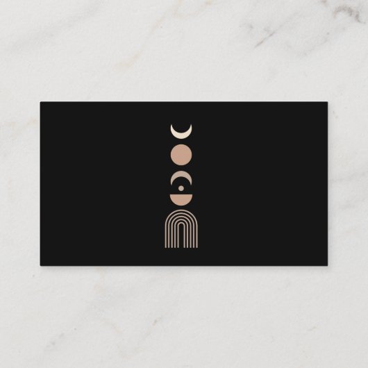 幾何モダンはっきりした月相スタイリッシュ エレガント 名刺 (裏面)
