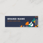 幾何モダンはっきりした色、QRコード スキニー名刺 (正面)