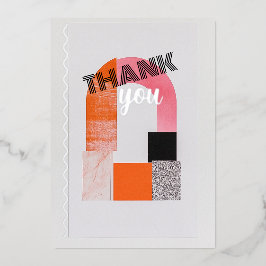 幾何モダンもありがとう 箔招待状