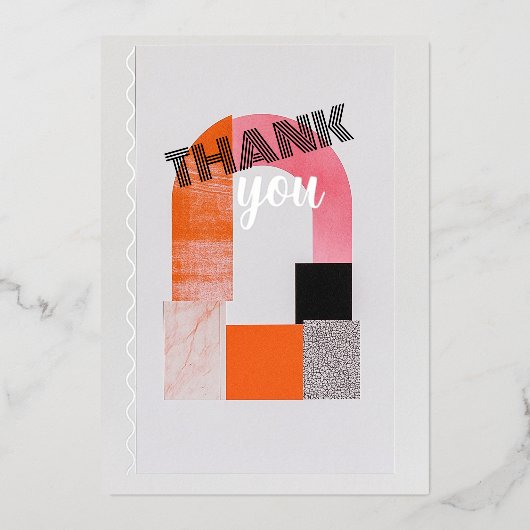 幾何モダンもありがとう 箔招待状 (正面)