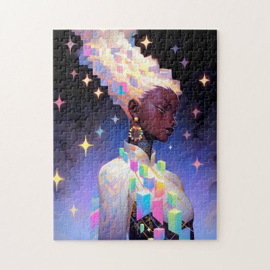 幾何モダンアニメ女子 ジグソーパズル (縦)