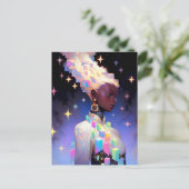 幾何モダンアニメ女子 ポストカード (スタンド正面)