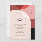 幾何モダンアーチカスタム写真卒業 招待状 (正面)