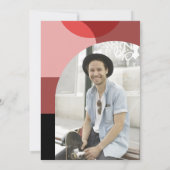 幾何モダンアーチカスタム写真卒業 招待状 (裏面)