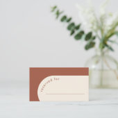 幾何モダンアーチテラコッタ結婚の護衛 プレイスカード (スタンド正面)