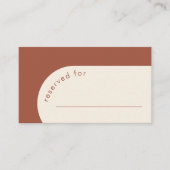 幾何モダンアーチテラコッタ結婚の護衛 プレイスカード (正面)