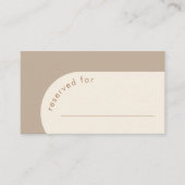 幾何モダンアーチベージュ結婚サンドの護衛 プレイスカード (正面)