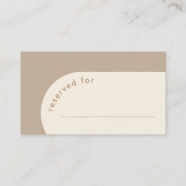 幾何モダンアーチベージュ結婚サンドの護衛 プレイスカード