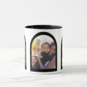 幾何モダンアーチメモカスタムリ家族の写真 マグカップ (中央)