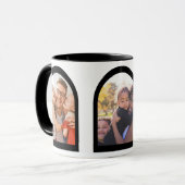 幾何モダンアーチメモカスタムリ家族の写真 マグカップ (正面左)