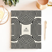 幾何モダンアーチライン2025モノグラム プランナー手帳