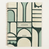 幾何モダンアーチ2025名前をカスタムする プランナー手帳 (正面)