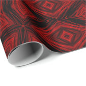 幾何モダンアートパターンレッドブラックホリデー ラッピングペーパー (ロールコーナー)