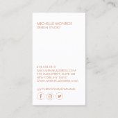 幾何モダンアールデコフェイクバラ金ゴールド設計者 名刺 (裏面)