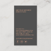 幾何モダンアールデコフェイクバラ金ゴールド/グレー 名刺 (裏面)