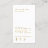 幾何モダンアールデコフェイク金ゴールド設計者 名刺 (裏面)