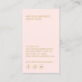 幾何モダンアールデコフェイク金ゴールド/ピンクデザイナー 名刺 (裏面)