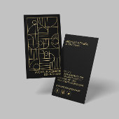 幾何モダンアールデコフェイク金ゴールド/ブラックデザイナー 名刺