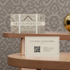 幾何モダンエレガントオートミール粘土 名刺