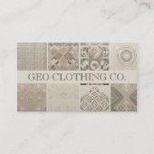 幾何モダンエレガントオートミール粘土 名刺 (正面)