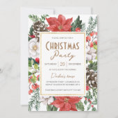 幾何モダンエレガント金ゴールドクリスマスパーティー 招待状 (正面)