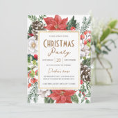 幾何モダンエレガント金ゴールドクリスマスパーティー 招待状 (スタンド正面)