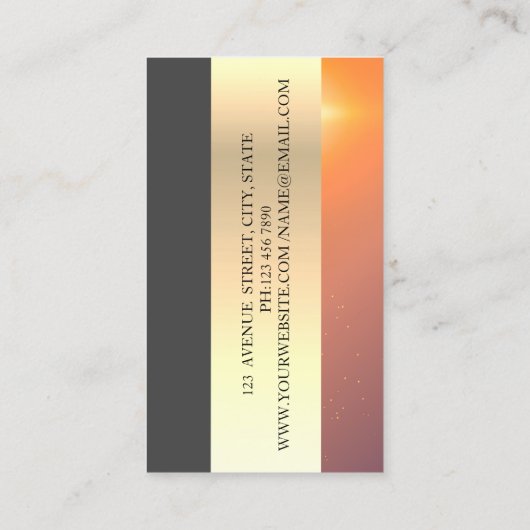 幾何モダンエレガント金ゴールド、はさみ 名刺 (裏面)