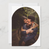 幾何モダンオリーブグリーン結婚写真 セーブザデート (裏面)