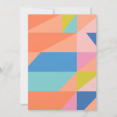 幾何モダンオレンジブルー卒業パーティー 招待状 (裏面)