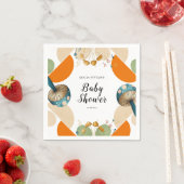 幾何モダンカラフルキノコの赤ちゃんシャワー スタンダードカクテルナプキン (インサイチュ)