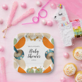 幾何モダンカラフルキノコの赤ちゃんシャワー ペーパープレート (パーティー)