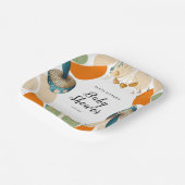 幾何モダンカラフルキノコの赤ちゃんシャワー ペーパープレート (傾斜あり)