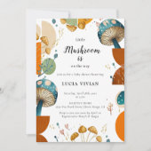 幾何モダンカラフルキノコの赤ちゃんシャワー 招待状 (正面)